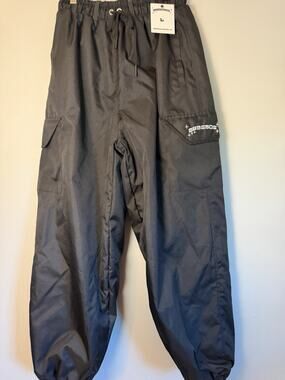 Threads Black Baggy Snowboard Snow Pants fleece Lined Sz L NWT